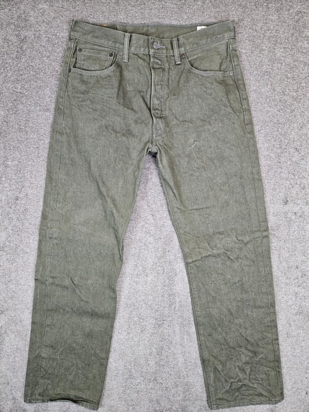 Levi's 501xx Jeans Men's 34x32 (31x29) Green Straight Leg White Oak Cone Denim